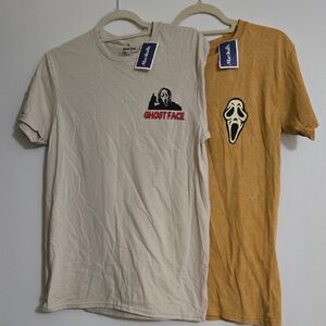 Ghostface Graphic T-Shirts - Cream and Tan
